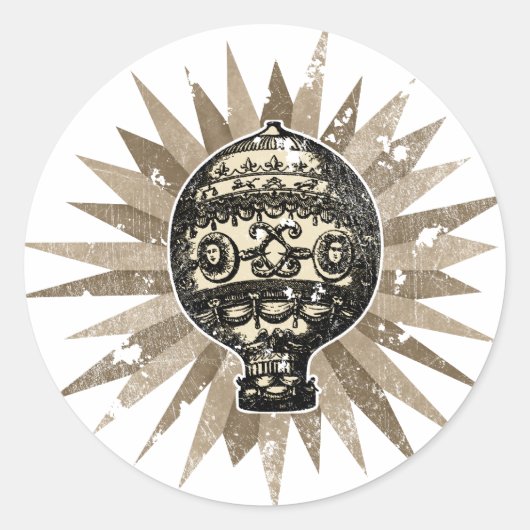 ballon - noodlijdend ronde sticker (Voorkant)