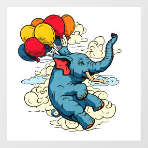 Ballon Olifant Raamsticker