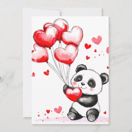 Ballon Panda Liefde in de lucht Aankondiging (Voorkant)