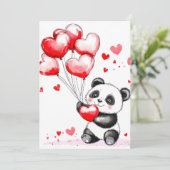 Ballon Panda Liefde in de lucht Aankondiging (Staand voorkant)