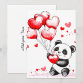 Ballon Panda Liefde in de lucht Aankondiging (Voorkant / Achterkant)