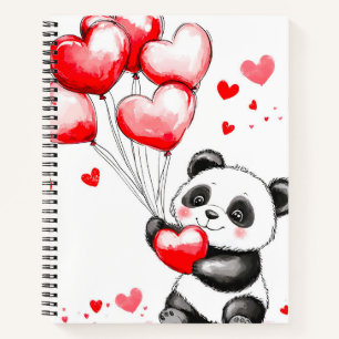 Ballon Panda Liefde in de lucht Notitieboek