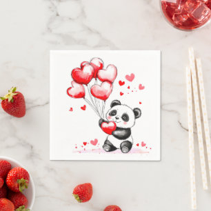 Ballon Panda Liefde in de lucht Servet