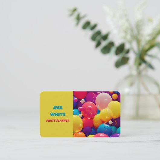 Ballon Party-decor Visitekaartje (Staand voorkant)