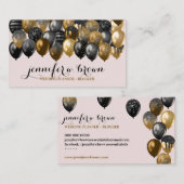 Ballon Party Event Planner roze Visitekaartje (Voorkant / Achterkant)