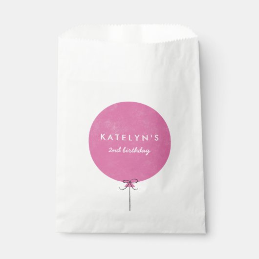 Ballon Party Favor Bag - Fuchsia Bedankzakje (Voorkant)