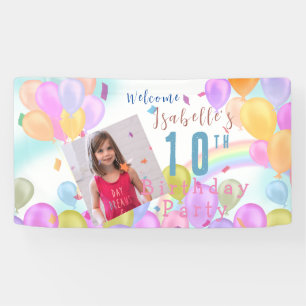 Ballon Pastel Foto Kinderen Banner