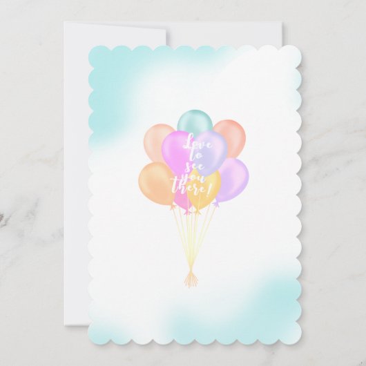 Ballon Pastel Verjaardag Kaart (Achterkant)