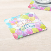 Ballon Pastel Verjaardag Kartonnen Onderzetters (Gebogen)