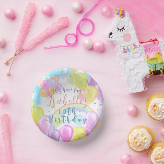 Ballon Pastel Verjaardag Papieren Kommen (Feest)