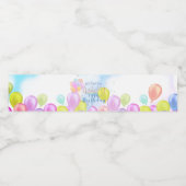 Ballon Pastel Verjaardag Waterfles Etiket (Enkel label)