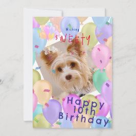 Ballon Pet Pastel Foto Feestdagenkaart