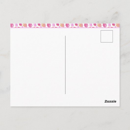 Ballon Pink Girl Kind Foto Birthday Dank je Briefkaart (Achterkant)