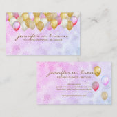 Ballon Planner Gold Pink Paars Visitekaartje (Voorkant / Achterkant)