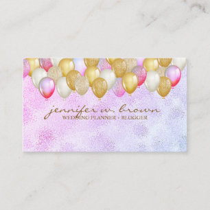 Ballon Planner Gold Pink Paars Visitekaartje