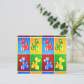 Ballon Poodle Briefkaart (Staand voorkant)