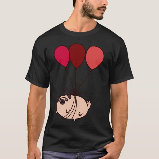 Ballon Pug T-shirt (Voorkant)
