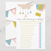 Ballon raad wie, mama of papa Baby shower Game (Voorkant / Achterkant)