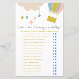 Ballon raad wie, mama of papa Baby shower Game