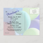 Ballon Rainbow Birthday Bewaar de datum Aankondigingskaart (Achterkant)