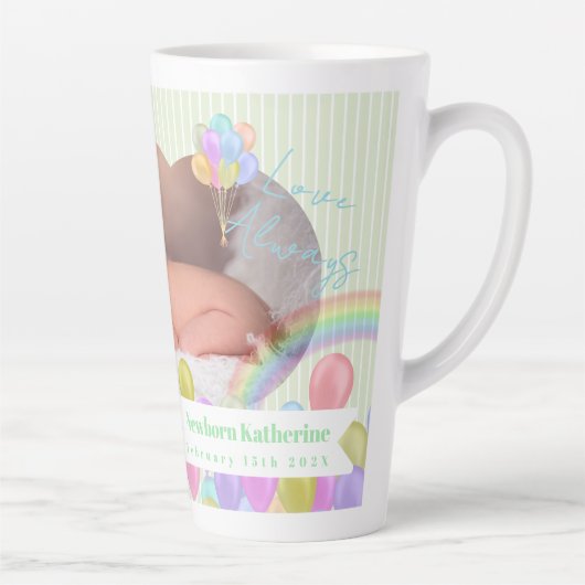 Ballon Rainbow Cloud Foto Groene Latte Mok (Rechts)
