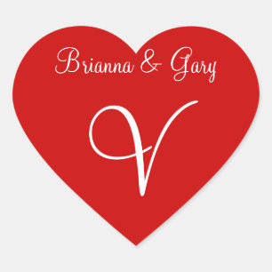 Ballon Red je monogram bruiloft Hart Sticker