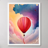 ballon schilderen hete lucht kleurrijke cloud wate poster