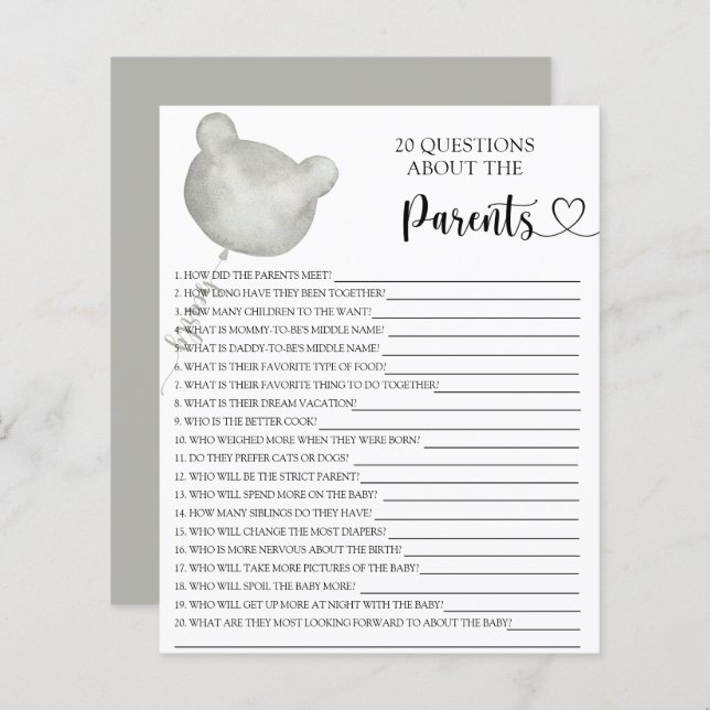 Ballon Silver Beer spelletjes over ouders (Voorkant / Achterkant)