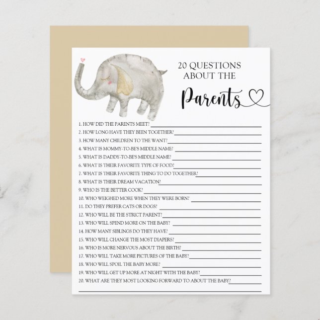 Ballon Silver Elephant over ouders (Voorkant / Achterkant)