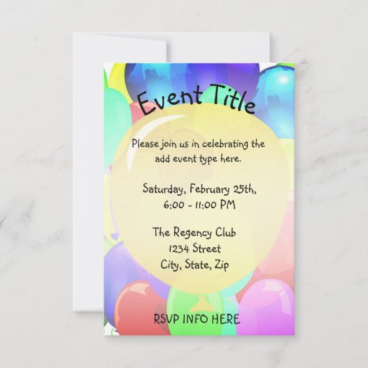 ballon-Sjabloon Kaart (Voorkant)