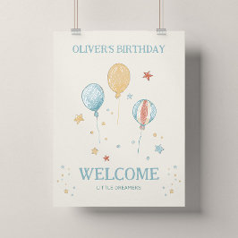 Ballon & Ster Verjaardagsfeest 18x24 Welkom Poster