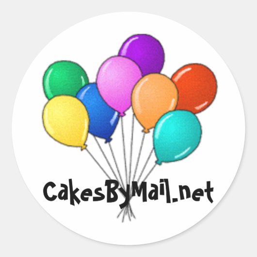 Ballon sticker cakesbymail.net (Voorkant)