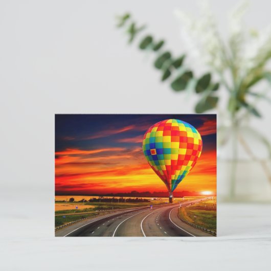 Ballon Sunset Briefkaart (Staand voorkant)