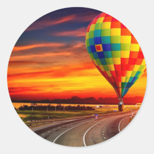 Ballon Sunset Ronde Sticker