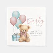 Ballon Teddy Bear-Baby shower Servet (Voorkant)