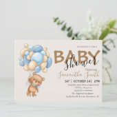 Ballon Teddy Bear Brown Baby Shower-uitvindingen Aankondiging (Staand voorkant)