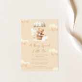 Ballon Teddy Bear Neutral Baby shower Invitation Kaart