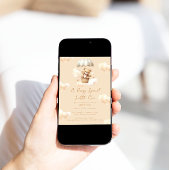 Ballon Teddy Bear Neutral Baby shower Invitation Kaart