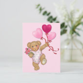 Ballon Teddy Briefkaart (Staand voorkant)