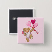 Ballon Teddy Vierkante Button 5,1 Cm (Voorkant /achterkant)