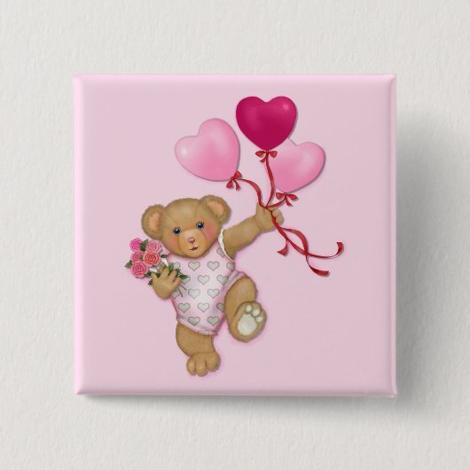 Ballon Teddy Vierkante Button 5,1 Cm (Voorkant)