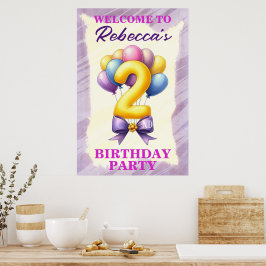 Ballon Thema 2e Verjaardag Poster
