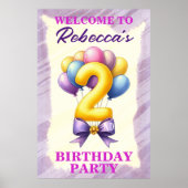 Ballon Thema 2e Verjaardag Poster (Voorkant)