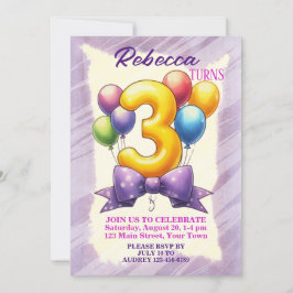 Ballon Thema 3e Verjaardag Kaart
