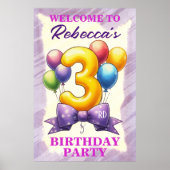 Ballon Thema 3e Verjaardag Poster (Voorkant)