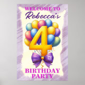 Ballon Thema 4e Verjaardag Poster (Voorkant)