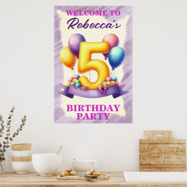 Ballon Thema 5e Verjaardag Poster
