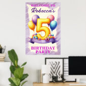 Ballon Thema 5e Verjaardag Poster (Thuiskantoor)