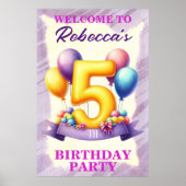 Ballon Thema 5e Verjaardag Poster (Voorkant)