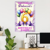 Ballon Thema 6e Verjaardag Poster (Thuiskantoor)
